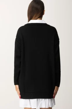 Gaëlle Paris Maxi Maglione con CamiciaNERO BIANCO