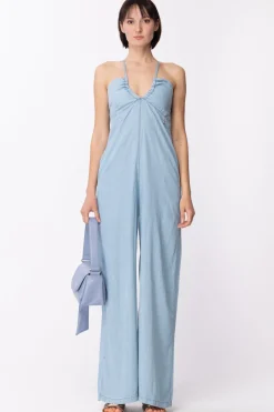 Gaëlle Paris Maxi Tuta In JeansBLU CHIARO