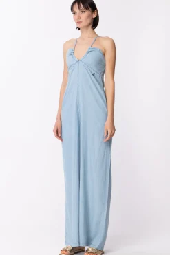 Gaëlle Paris Maxi Tuta In JeansBLU CHIARO