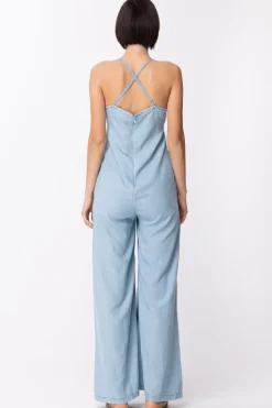 Gaëlle Paris Maxi Tuta In JeansBLU CHIARO