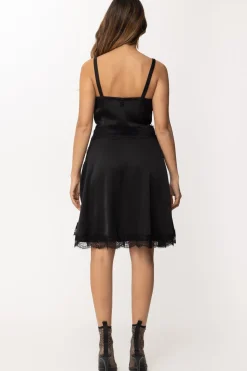 Gaëlle Paris Mini Dress Lingerie con Inserti In PizzoNERO