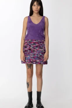 Gaëlle Paris Minigonna In Panno MulticolorMULTICOLOR FUCSIA