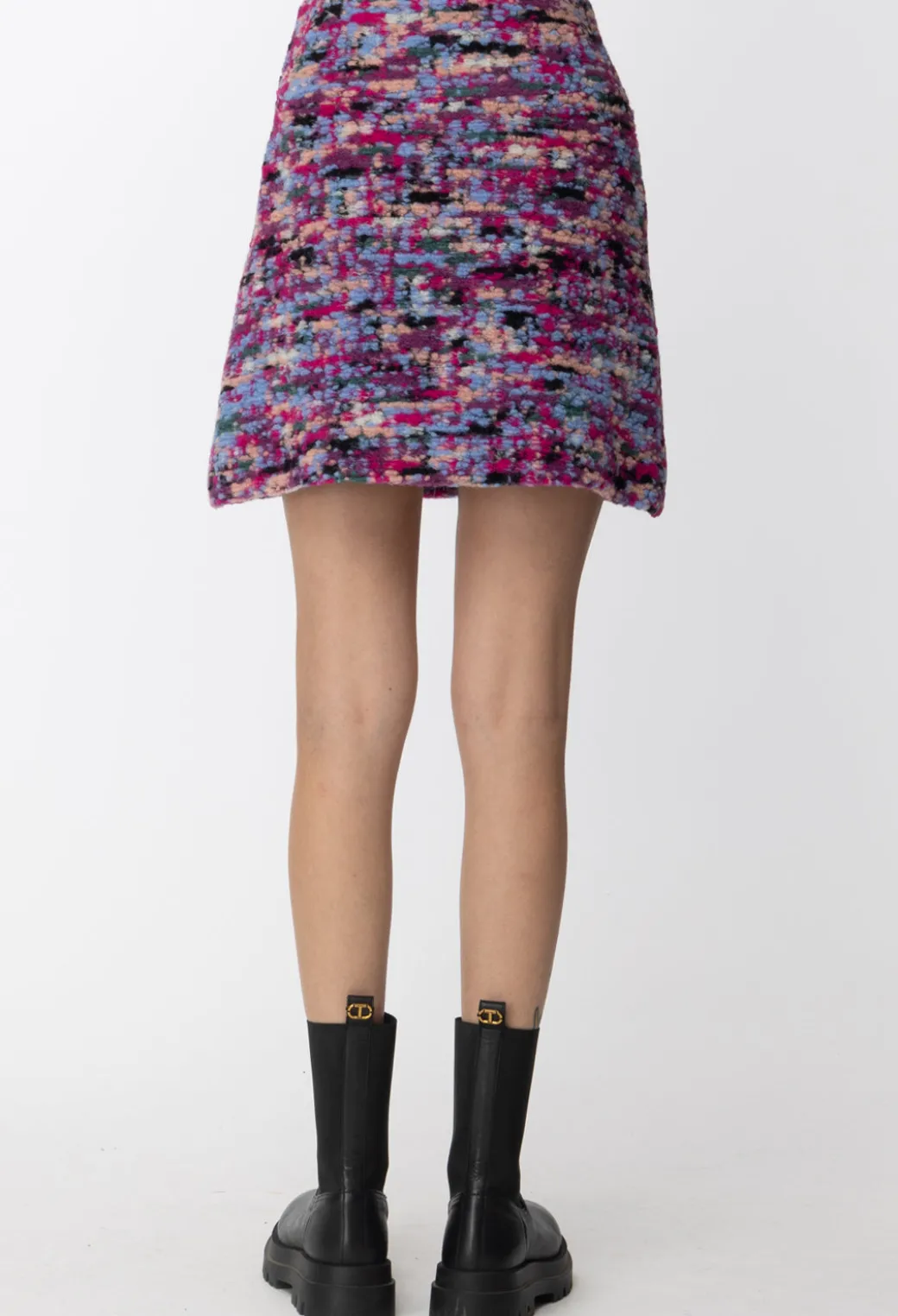 Gaëlle Paris Minigonna In Panno MulticolorMULTICOLOR FUCSIA