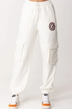 Gaëlle Paris Pantaloni Cargo In FelpaOFFWHITE