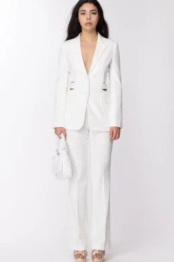 Gaëlle Paris Pantaloni con Aperture Sui FianchiBIANCO