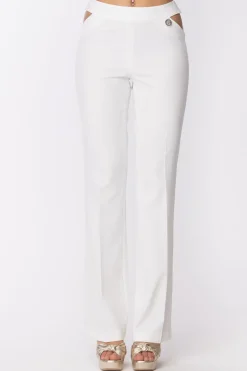 Gaëlle Paris Pantaloni con Aperture Sui FianchiBIANCO