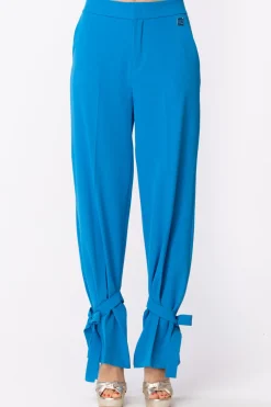 Gaëlle Paris Pantaloni con Nastri Sul FondoBLU COBALTO