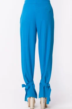 Gaëlle Paris Pantaloni con Nastri Sul FondoBLU COBALTO