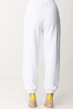 Gaëlle Paris Pantaloni Jogger con Lacci LogatiBIANCO