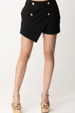 Gaëlle Paris Skort con Bottoni GoldNERO