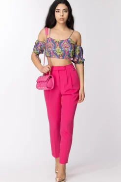 Gaëlle Paris Top con Stampa e Maniche a PalloncinoMULTICOLOR ROSA