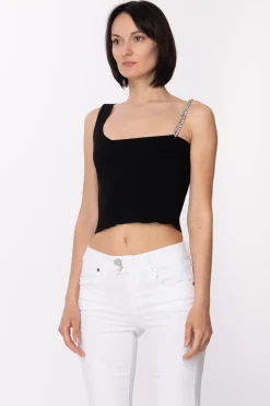 Gaëlle Paris Top In Maglia con Bretella GioielloNERO