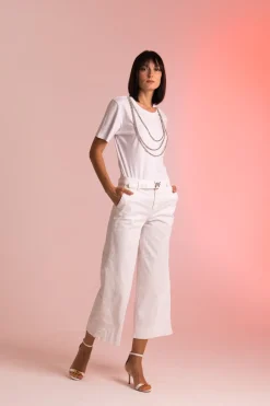 Gaëlle Paris T-shirt con Collana In StrassBIANCO