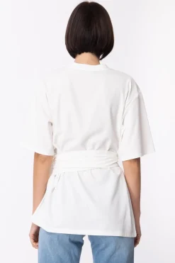 Gaëlle Paris T-shirt con Fusciacca LogataBIANCO