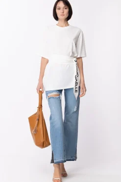 Gaëlle Paris T-shirt con Fusciacca LogataBIANCO