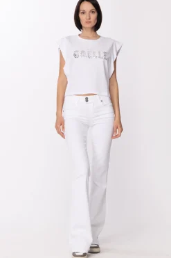 Gaëlle Paris T-shirt con Logo In StrassBIANCO