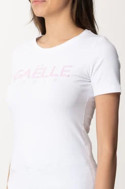 Gaëlle Paris T-shirt con Logo Di PerlineBIANCO