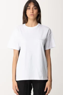 Gaëlle Paris T-shirt con Mini Logo Di StrassBIANCO