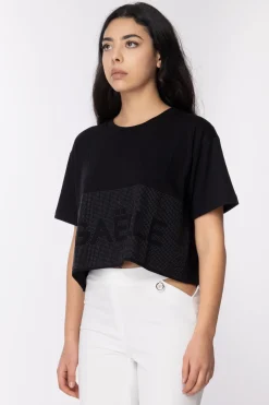 Gaëlle Paris T-shirt con Strass e LogoNERO