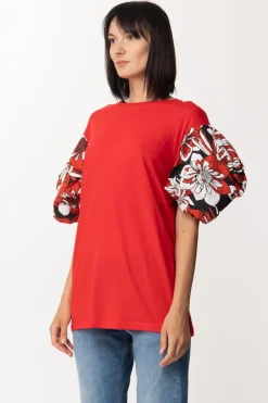 Gina T-shirt Lunga con Maniche FantasiaROSSO