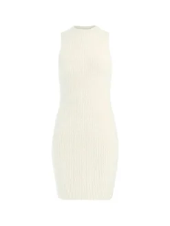 Guess Mini Abito In Maglia SmanicatoDOVE WHITE