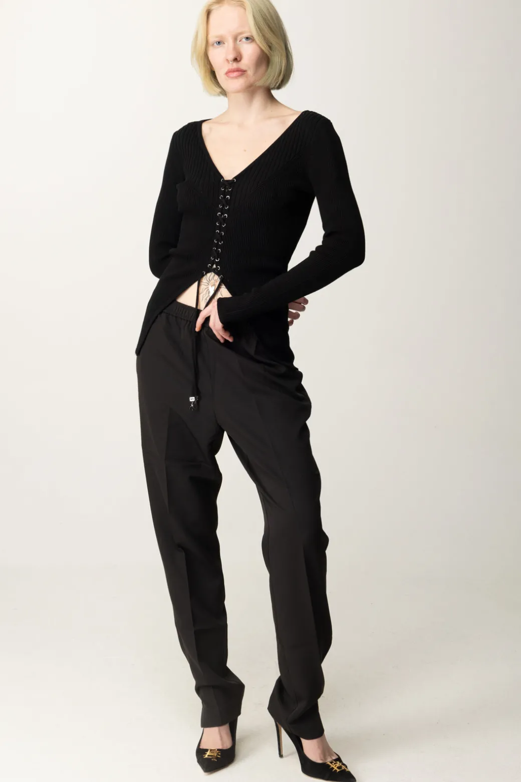 Guess Pantaloni Jogger Roberta ElegantiJET BLACK A996