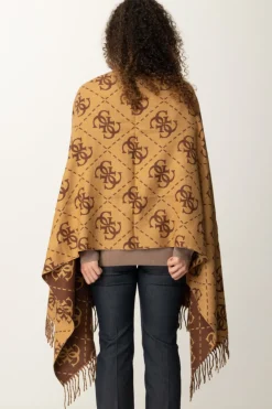 Guess Sciarpa con Stampa Logo e Frange DecorativeBROWN/OCHRE