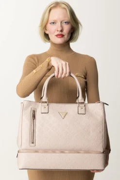 Guess Shopper Tote Wilder con Zip Sul FondoROSEWOOD