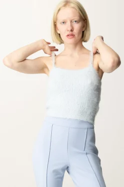 Guess Top Crop Keyla con Bretelle StrassSKY HIGH