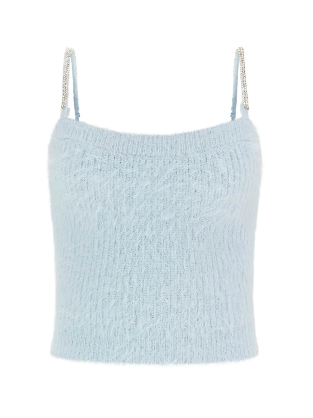 Guess Top Crop Keyla con Bretelle StrassSKY HIGH