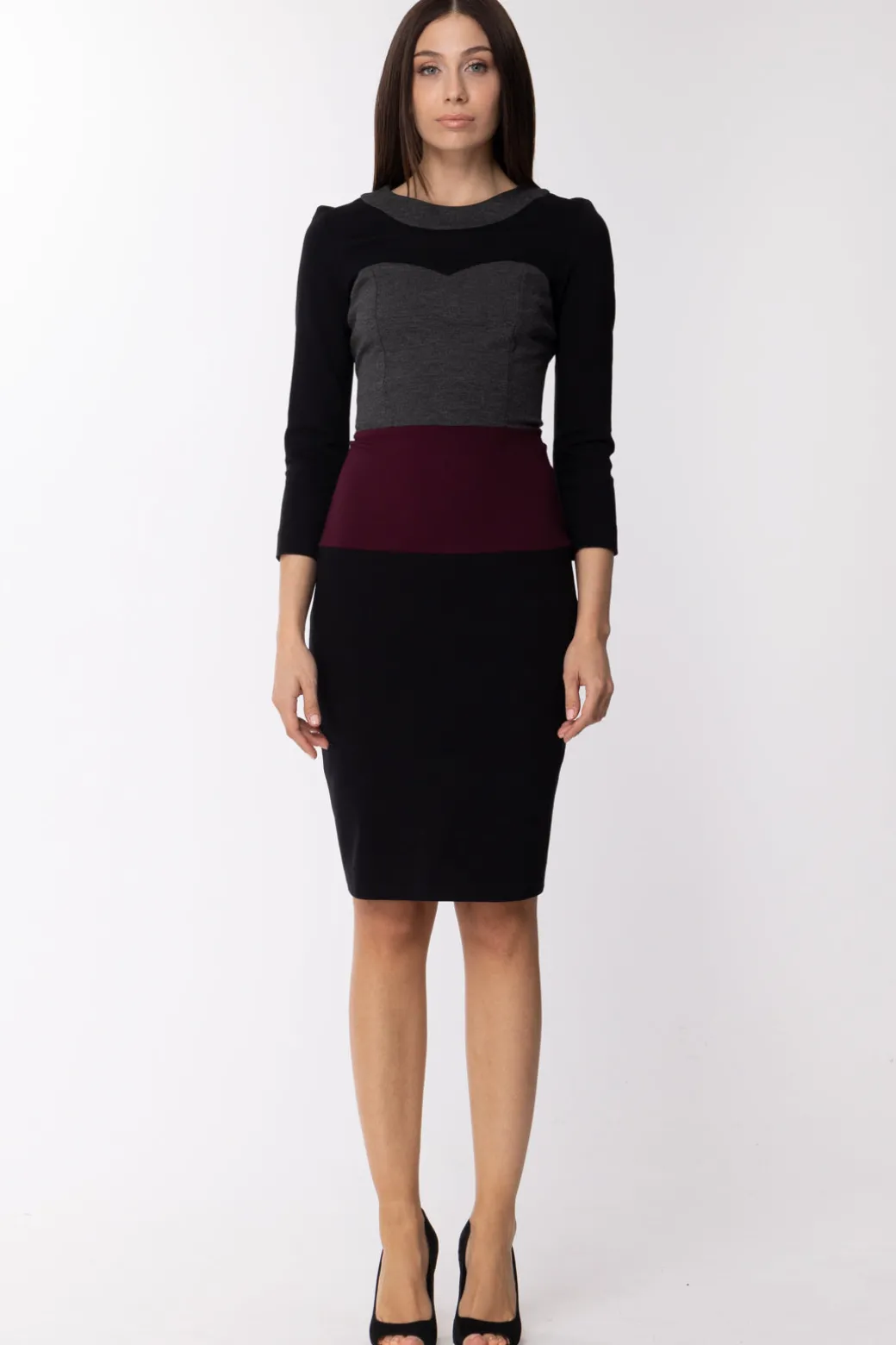 Imperial Abito Longuette TricolorNERO