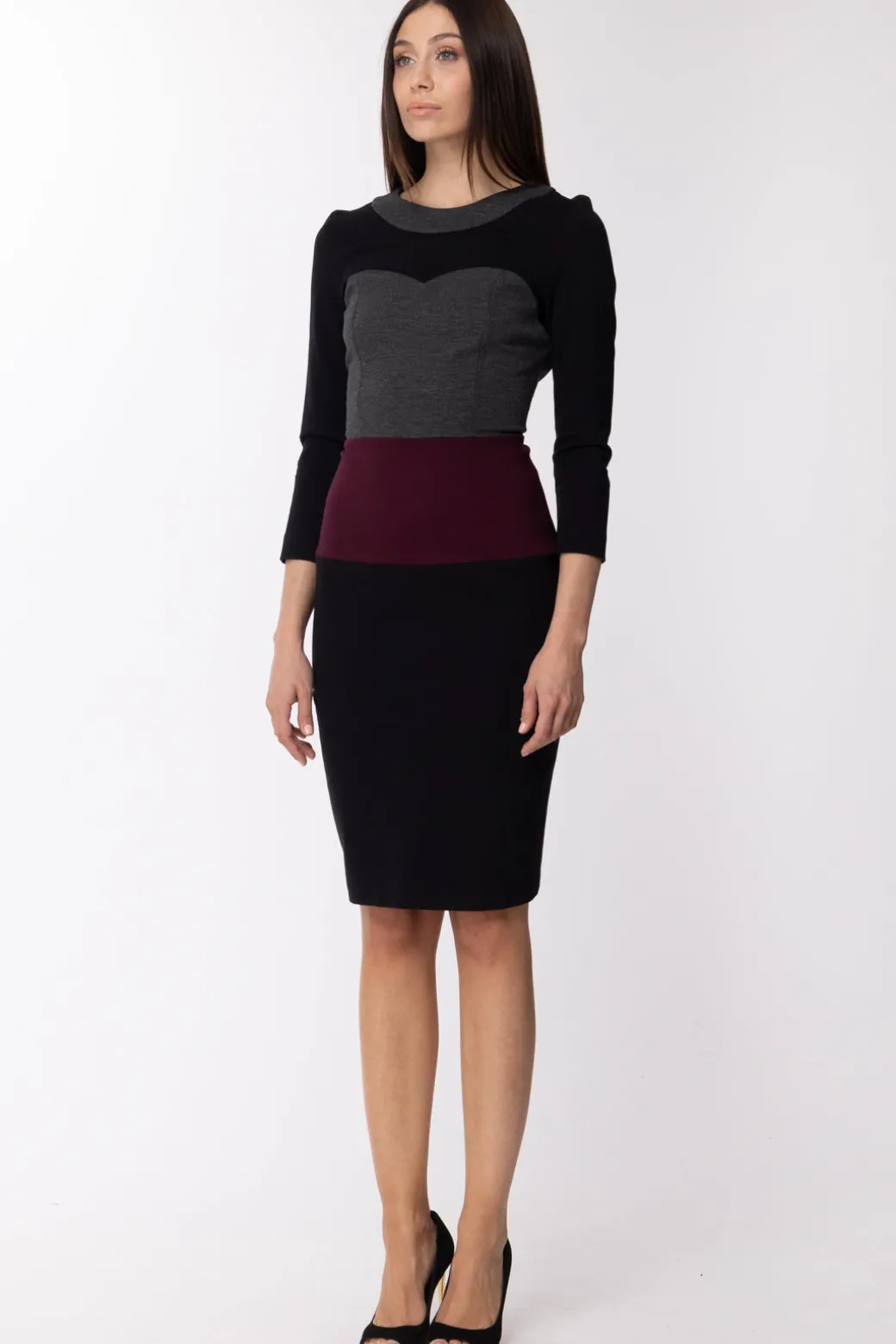 Imperial Abito Longuette TricolorNERO