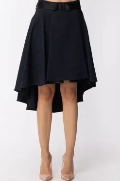 Imperial Gonna Longuette Damascata AsimmetricaNERO / BLUETTE