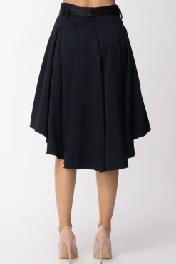 Imperial Gonna Longuette Damascata AsimmetricaNERO / BLUETTE