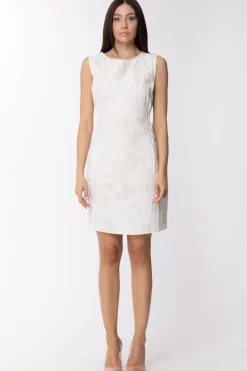 Jucca Jucca: Abito Elegante In Jacquard Oro con Fiocco In VitaBIANCO / ORO