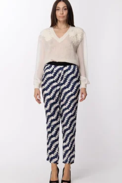 Jucca Jucca: Panatalone In Viscosa Stmapata con Elastico In VitaBLU