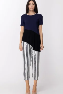 Jucca Maglia Asimmetrica con Colori a ContrastoBLU