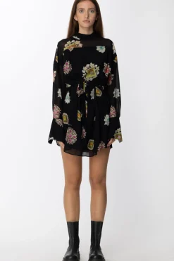 Just Cavalli Abito a Fantasia con FusciaccaBLACK