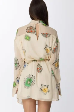 Just Cavalli Abito a Fantasia con FusciaccaIVORY