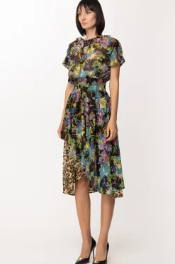 Just Cavalli Abito Longuette Doppia StampaBLACK