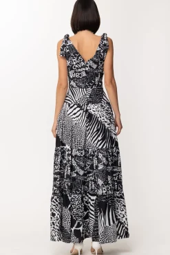 Just Cavalli Abito Lungo MultipatternBLACK