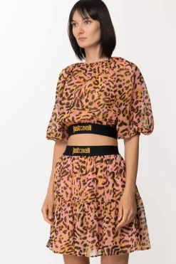 Just Cavalli Blusa Crop con Fascia LogataROSE