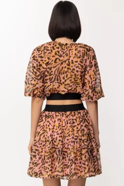 Just Cavalli Blusa Crop con Fascia LogataROSE