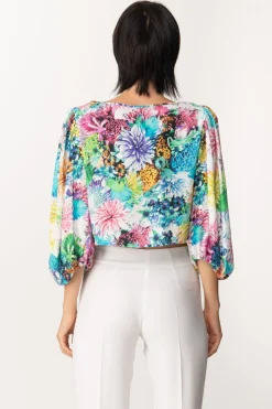 Just Cavalli Blusa Crop FlorealeMULTICOLOR VARIANT
