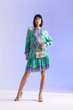 Just Cavalli Camicia con Stampa Floreale a ContrastoNEPTUNE GREEN