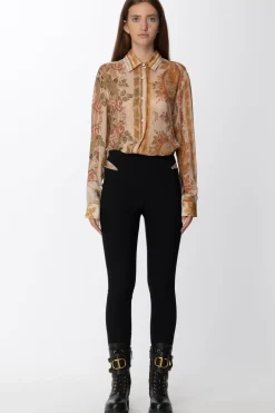 Just Cavalli Camicia con Stampa FlorealeNUDE