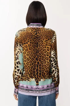 Just Cavalli Camicia con Doppia StampaNEPTUNE GREEN