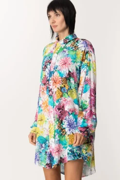 Just Cavalli Camicia Oversize Stampa FlorealeaMULTICOLOR VARIANT