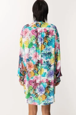 Just Cavalli Camicia Oversize Stampa FlorealeaMULTICOLOR VARIANT