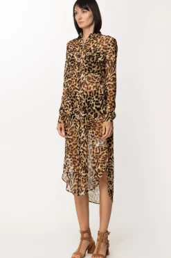 Just Cavalli Maxi Camicia con Stampa AnimalierCURRY